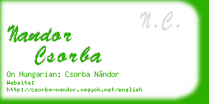 nandor csorba business card